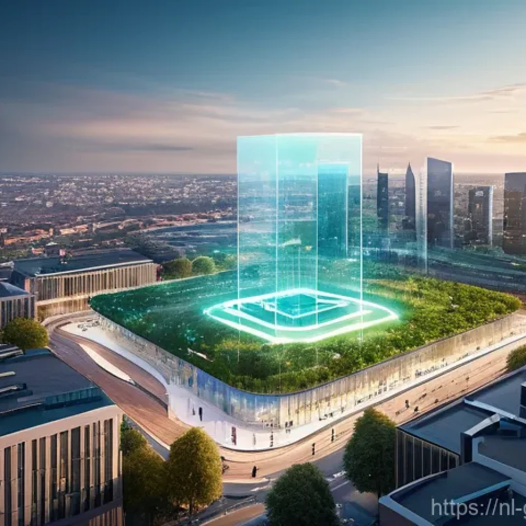 디지털 트윈의 정책 및 규제 동향 - **"Sustainable European Digital Twin City"**
A wide, optimistic shot of a futuristic yet grounde...