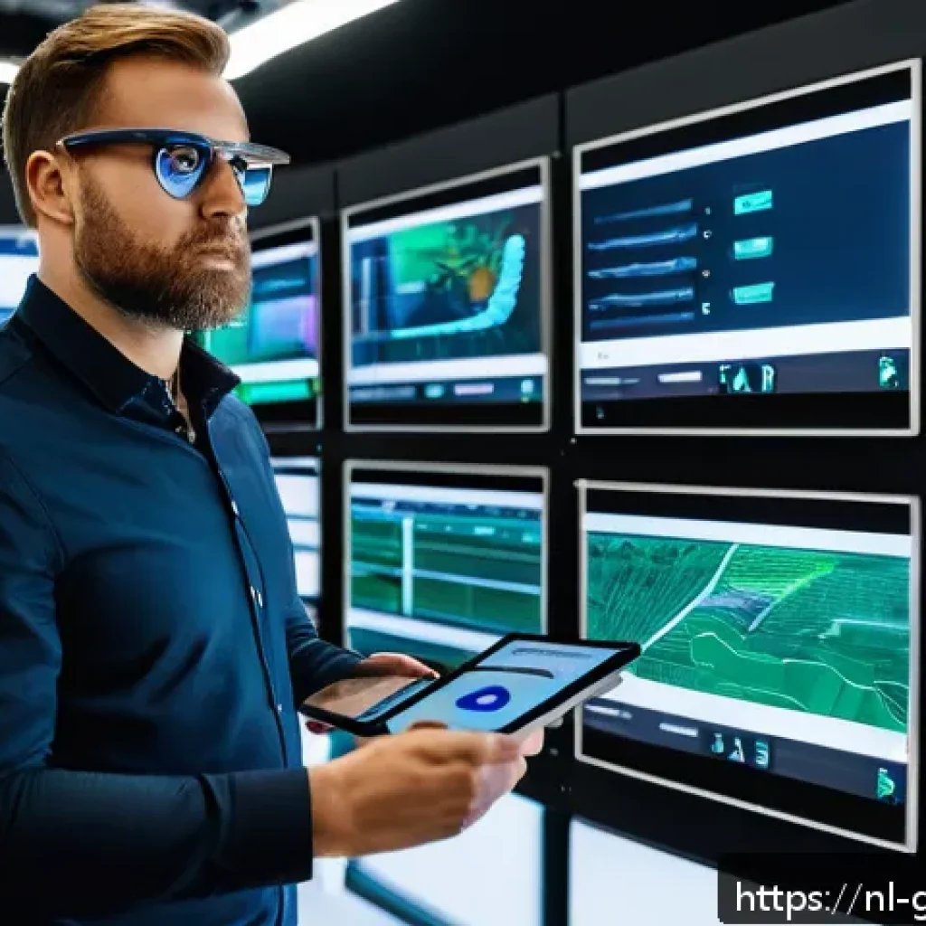 디지털 트윈을 사용한 위험 관리 기법 - A high-tech industrial control room in the Netherlands featuring large digital twin holographic disp...