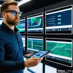 디지털 트윈을 사용한 위험 관리 기법 - A high-tech industrial control room in the Netherlands featuring large digital twin holographic disp...