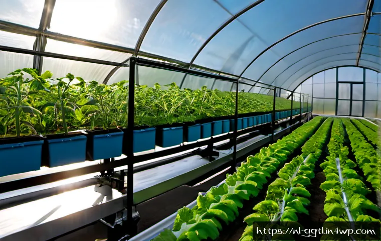 디지털 트윈을 통한 자동화 시스템 설계 - Photorealistic Dutch high-tech greenhouse automation design, a Dutch agricultural engineer in practi...